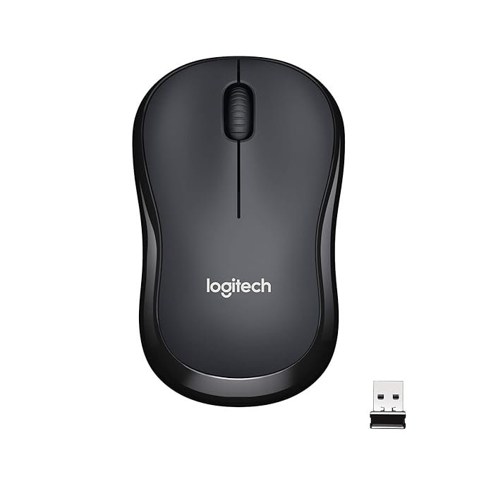 Logitech M221 Wireless Mouse, Silent Buttons, 2.4 GHz with USB Mini Receiver, 1000 DPI Optical Tracking, 18-Month Battery Life, Ambidextrous PC/Mac/Laptop – Charcoal Grey
