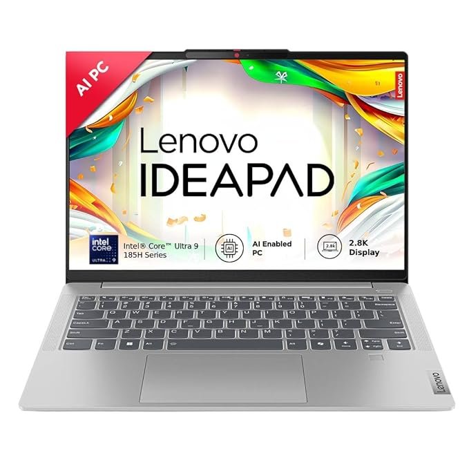 Lenovo IdeaPad Pro 5 Intel Evo Core Ultra 9 185H Built-in AI 14″ (35.5cm) 2.8K-OLED 400Nits 120Hz Laptop (32GB/1TB SSD/Intel Arc GPU/Win11/MSO 21/FHD+IR Cam/1Yr ADP Free/Grey/1.4Kg), 83D2001GIN