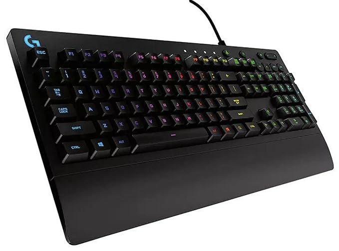 Logitech G213 Prodigy USB Gaming Keyboard, LIGHTSYNC RGB Backlit Keys, Spill-Resistant, Customizable Keys, Dedicated Multi-Media Keys – Black