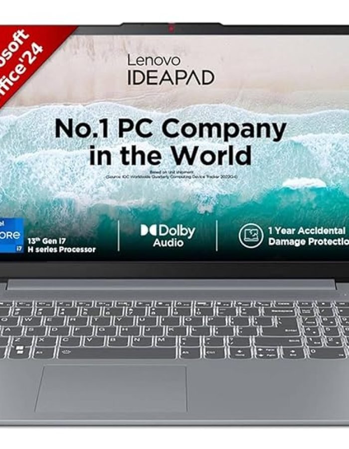 Lenovo IdeaPad Slim 3 13th Gen Intel Core i7-13620H 15.6″ (39.62cm) FHDIPS300 Nits Thin&Light Laptop (16GB/512GB SSD/Intel UHDGraphics/Win11/Office Home 2024/1YrADP Free/ARCTIC-Grey/1.6Kg), 83EM00GTIN